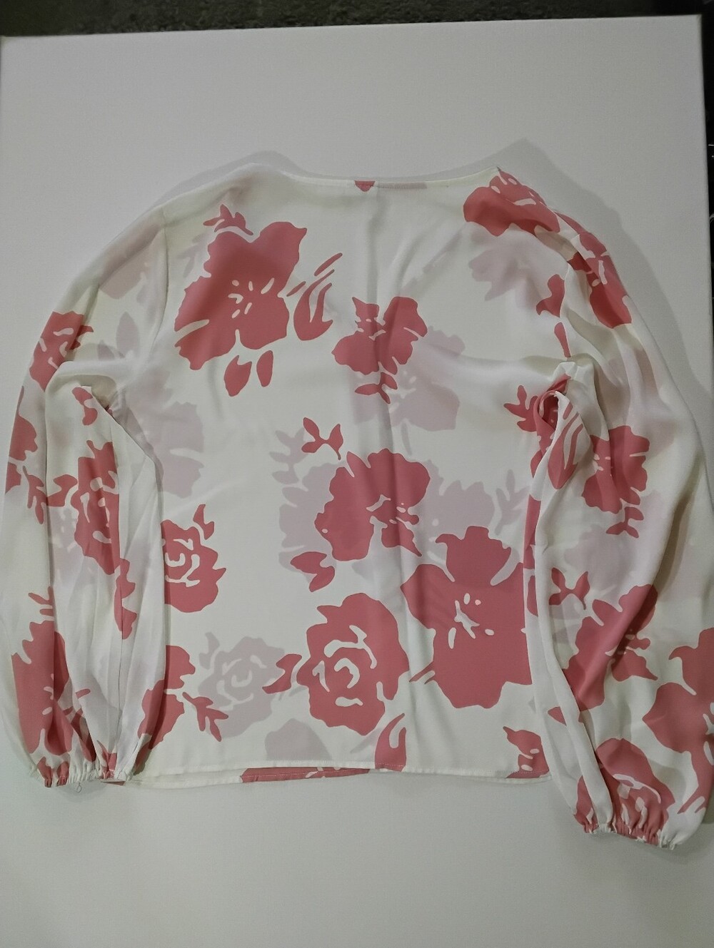 Cato Button Down Popover Blouse Womens Size XL White Pink Floral Boho Chic - Picture 6 of 8